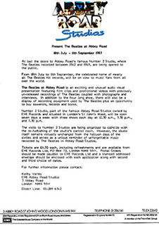 Abbey Road Studios letter
