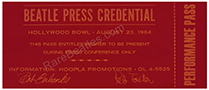 Hollywood Bowl press pass