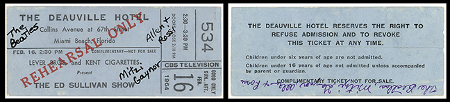 Rehearsal ticket