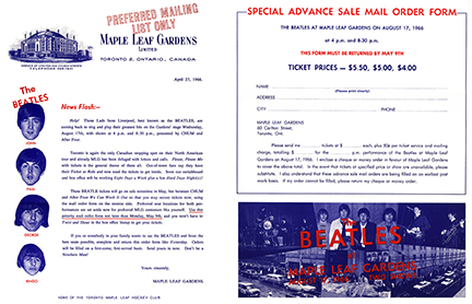 Advance sale ticket order form